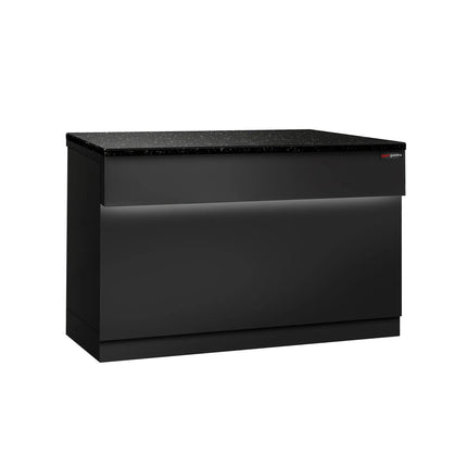 GGM Gastro Checkout Counter TORONTO - 1500mm - Black front panel - Black granite worktop - Matt black finish - Stainless steel body