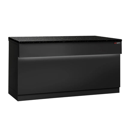 GGM Gastro Checkout Counter TORONTO - 1800mm - Black front panel - Black granite worktop - Matt black finish - Stainless steel body