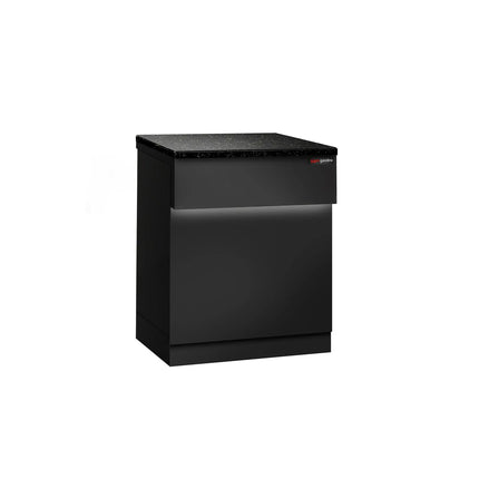 GGM Gastro Checkout Counter TORONTO - 600mm - Black front panel - Black granite worktop - Matt black finish - Stainless steel body