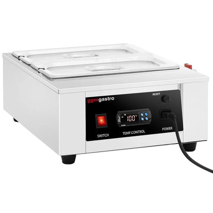GGM Gastro Chocolate Melter - 2 x 1/3 GN - 1.5kW - incl. 2 lids & 2 x 1/3 GN pans