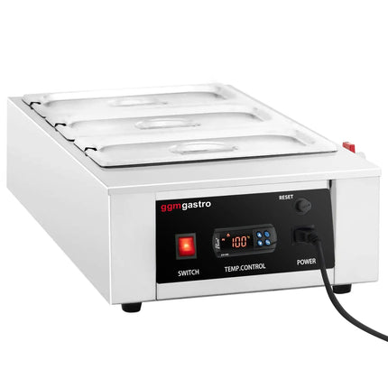 GGM Gastro Chocolate Melter - 3 x 1/3 GN - 1.5kW - incl. 3 lids & 3 x 1/3 GN pans