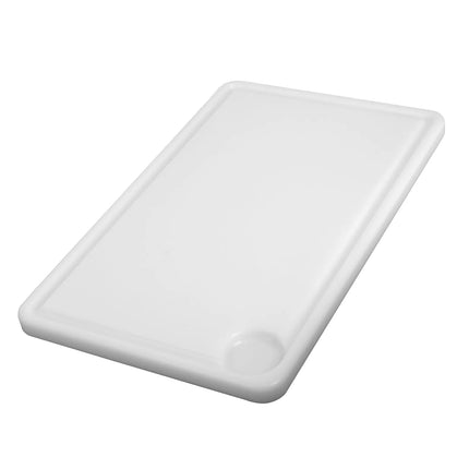 GGM Gastro Chopping Board with Juice Groove - 250x400mm - Thickness: 20mm - HACCP-Compliant - HDPE (PE500) - White