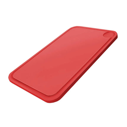 GGM Gastro Chopping Board with Juice Groove - 300x500mm - Thickness: 20mm - HACCP-Compliant - Polyethylene - Red