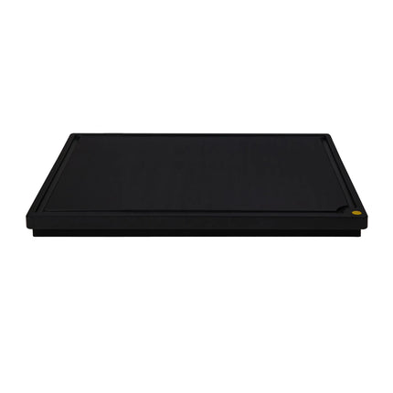 GGM Gastro Chopping Board with Juice Groove - 400x305mm - Thickness: 20mm - HACCP-Compliant - Polyethylene - Black