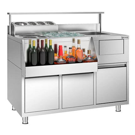 GGM Gastro Cocktail Prep Table - Stainless Steel - 1200x720mm - with 2 drawers