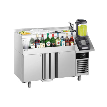 GGM Gastro Cocktail Station / Commercial Back Bar Counter - 1200mm - 150L - 2 Doors - 13A Plug - UK Variant