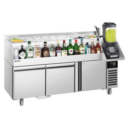 GGM Gastro Cocktail Station / Commercial Back Bar Counter - 1600mm - 235L - 1 Door, 2 Drawers - 13A Plug