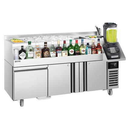 GGM Gastro Cocktail Station / Commercial Back Bar Counter - 1600mm - 235L - 2 Doors, 1 Drawer - 13A Plug