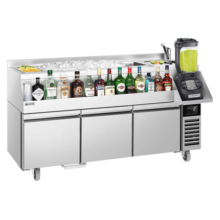 GGM Gastro Cocktail Station / Commercial Back Bar Counter - 1600mm - 235L - 3 Drawers - 13A Plug