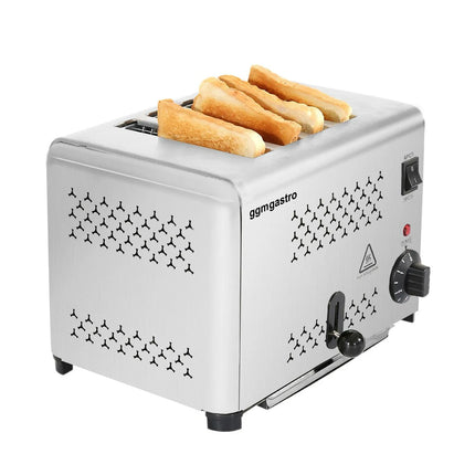 GGM Gastro Commercial 4 Slice Toaster - 1.8kW - Stainless Steel