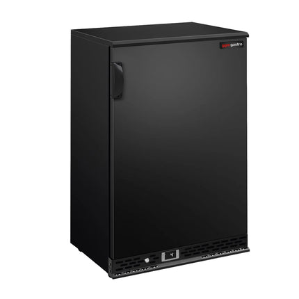 GGM Gastro Commercial Back Bar Cooler PREMIUM PLUS - 600mm - 140L - with 1 solid door - Black
