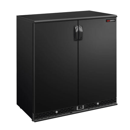 GGM Gastro Commercial Back Bar Cooler PREMIUM PLUS - 900mm - 220L - with 2 solid doors - Black