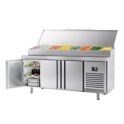 GGM Gastro Commercial Bakery Counter Fridge - 2185x800mm - 3 Doors - EN 600x400 - topper for 13x GN 1/4