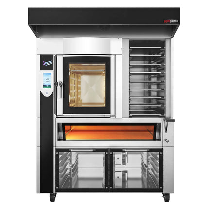 GGM Gastro Commercial Bakery-Electric Combi Oven - Touchscreen Controls - 6x 600x400mm (EN 60x40) - with Prover Cabinet - incl. Rack for Proofing Cabinet - 12x EN 60x40