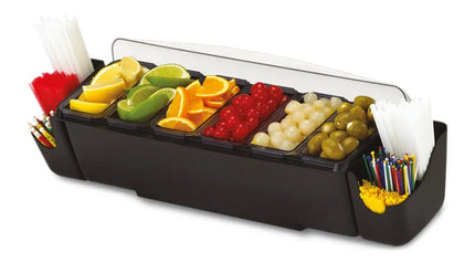 GGM Gastro Commercial Bar Condiment Holder - 6 small compartments - 3.3L - with lid
