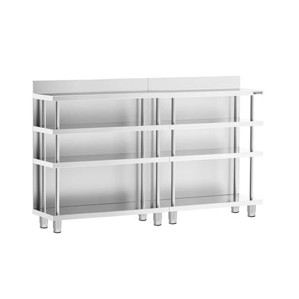 GGM Gastro Commercial Bar Work-Table - Stainless Steel - 1800x600mm - with 4 shelves