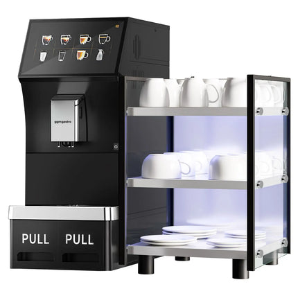 GGM Gastro Commercial Bean to Cup Coffee Machine - 16 Drink Options - 25.4 cm Touchscreen - incl. Cup Warmer