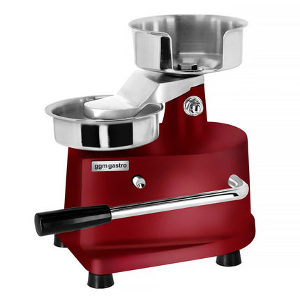 GGM Gastro Commercial Burger Press - Manual - Adjustable - Smooth - Red - Ø100mm - WITHOUT Patty mould