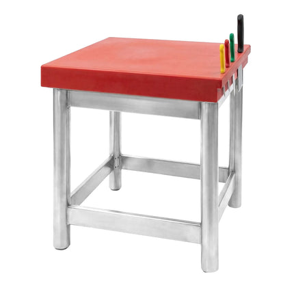 GGM Gastro Commercial Butcher Block - Polyethylene (HDPE) - 600x600mm - with Knife Holder