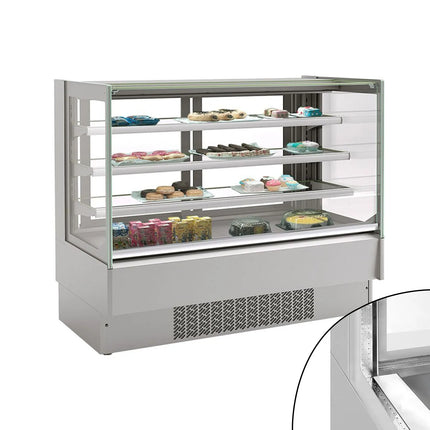 GGM Gastro Commercial cake display fridge - 365L - 1250mm - Double glazing - with 3 adjustable shelves - rear sliding doors
