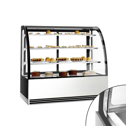 GGM Gastro Commercial cake display fridge - 524L - 1500mm - Double glazing - with 3 glass shelves - rear sliding doors