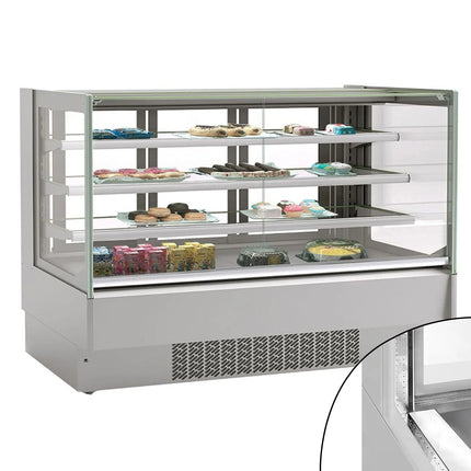 GGM Gastro Commercial cake display fridge - 548L - 1915mm - Double glazing - with 3 adjustable shelves - rear sliding doors