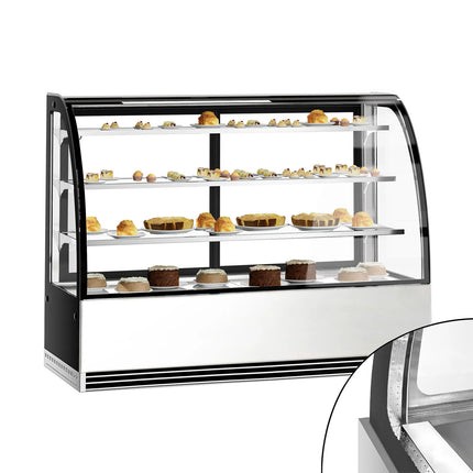 GGM Gastro Commercial cake display fridge - 633L - 1800mm - Double glazing - with 3 glass shelves - rear sliding doors - for patisserie