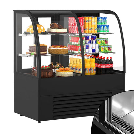 GGM Gastro Commercial cake display fridge Self-Service - 1400mm - Double glazing - with 2 glass shelves - for patisserie