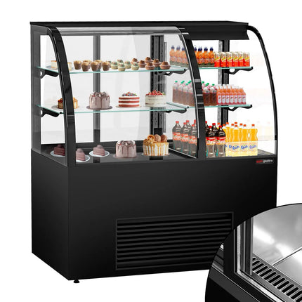GGM Gastro Commercial cake display fridge Self-Service - 1400mm - Double glazing - square - with 2 glass shelves
