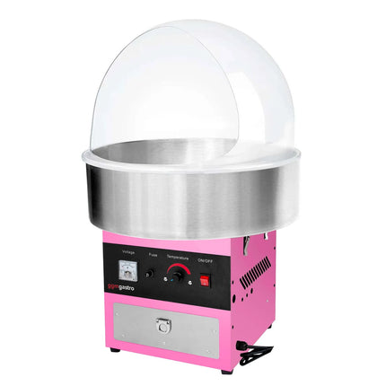 GGM Gastro Commercial Candy Floss Machine - Ø520mm - 950W - Pink - with Sneeze Guard