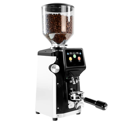 GGM Gastro Commercial Coffee Grinder - 1.2kg - Ø 65mm Flat Burrs - Portafilter-Activated - On Demand - Direct to Portafilter - White