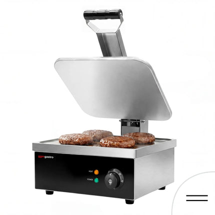 GGM Gastro Commercial Contact Grill - Heavy Duty Panini Press - 2.2kW - Digital - plates: smooth top & bottom - grill area: 350x330mm