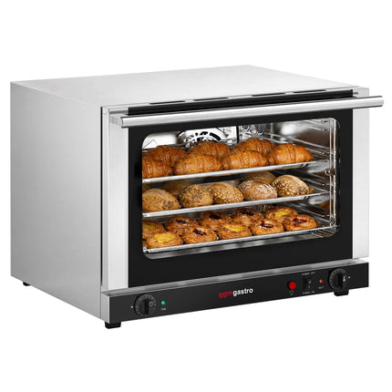 GGM Gastro Commercial Convection Oven with Steam Injection – Manual Controls – for 4 × GN 1/1 – with Timer – incl. 3 Baking Trays
