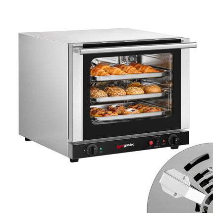 GGM Gastro Commercial Convection Oven with Steam Injection – Manual Controls – for 4 × 430 × 315 mm – with Timer – incl. 3 Baking Trays
