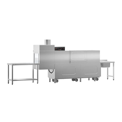 GGM Gastro Commercial Conveyor Dishwasher - Digital - 31 kW - 380V - 2000 Plates/Hour - with Dryer - Right Infeed - with Infeed Table - Belt System