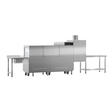 GGM Gastro Commercial Conveyor Dishwasher - Digital - 31 kW - 380V - 2000 Plates/Hour - with Dryer - Left Infeed - with Infeed Table - Belt System