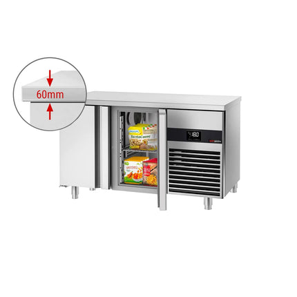 GGM Gastro Commercial Counter Freezer PREMIUM - 1400x700mm - with 2 doors - capacity 281 litres