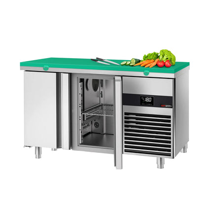 GGM Gastro Commercial Counter Freezer PREMIUM - 1400x700mm - with 2 doors - incl. cutting board - capacity 281 litres