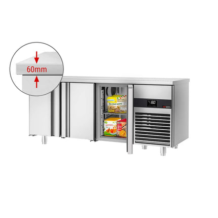 GGM Gastro Commercial Counter Freezer PREMIUM - 1865x700mm - with 3 doors - capacity 474 litres