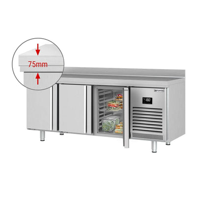 GGM Gastro Commercial Counter Freezer PREMIUM PLUS - 1960x600mm - with 3 doors - with upstand - capacity 385 litres