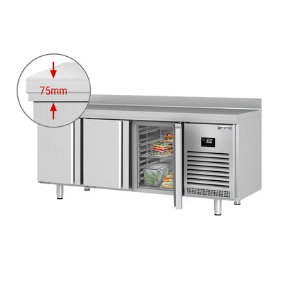 GGM Gastro Commercial Counter Freezer PREMIUM PLUS - 1960x700mm - with 3 doors - with upstand - capacity 465 litres