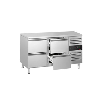GGM Gastro Commercial Counter Fridge ECO - 1360x700mm - with 4 drawers - capacity 282 litres