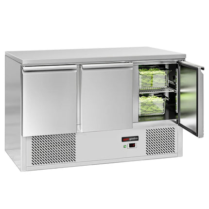 GGM Gastro Commercial Counter Fridge ECO - 1368x700mm - with 3 doors - capacity 368 litres