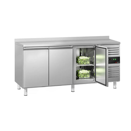 GGM Gastro Commercial Counter Fridge ECO - 1795x700mm - with 3 doors - with upstand - capacity 294 litres