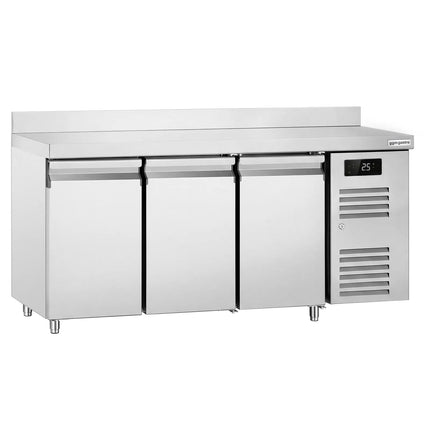 GGM Gastro Commercial Counter Fridge ECO - 1795x700mm - with 3 doors - with upstand - capacity 417 litres