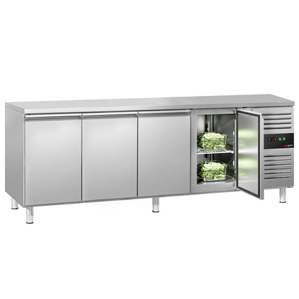 GGM Gastro Commercial Counter Fridge ECO - 2230x700mm - with 4 doors - capacity 553 litres