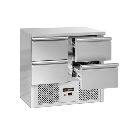 GGM Gastro Commercial Counter Fridge ECO - 900x700mm - with 4 drawers - capacity 220 litres