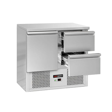 GGM Gastro Commercial Counter Fridge ECO - 903x700mm - with 1 door - 2 drawers - capacity 240 litres