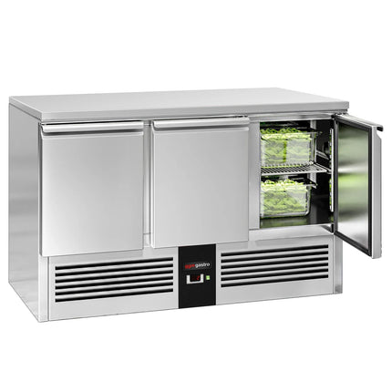 GGM Gastro Commercial Counter Fridge PREMIUM - 1368x700mm - with 3 doors - capacity 368 litres