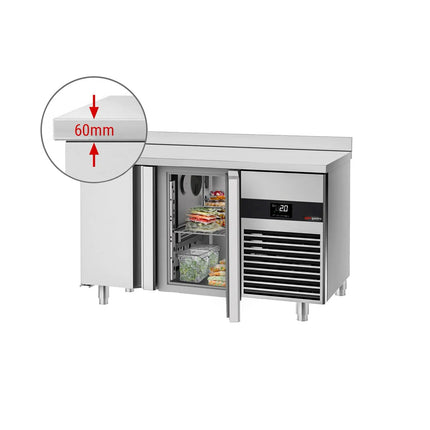 GGM Gastro Commercial Counter Fridge PREMIUM - 1400x600mm - with 2 doors - capacity 250 litres